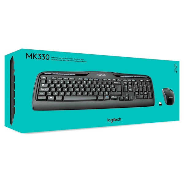 Logitech Langaton Näppäimistö Ja Hiiri Mk330 Musta US QWERTY