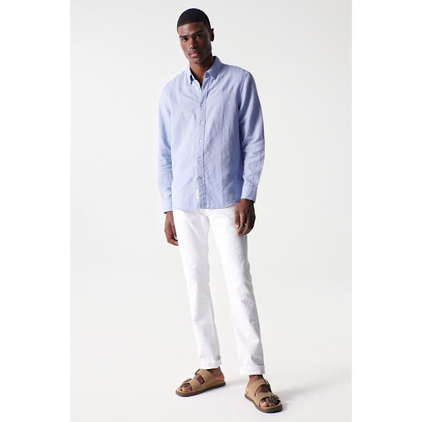Salsa Jeans Långärmad Tröja Cotton Linnen Regular Fit Blå XL Man