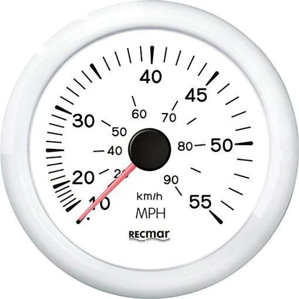 Recmar Speedometer 0-55 Mph Hvid 100 mm