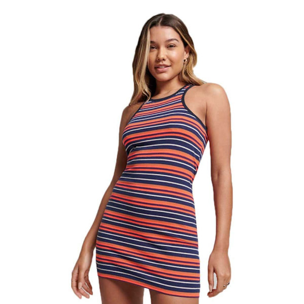 Superdry Ärmlös Kort Klänning Vintage Stripe Flerfärgad L Kvinna
