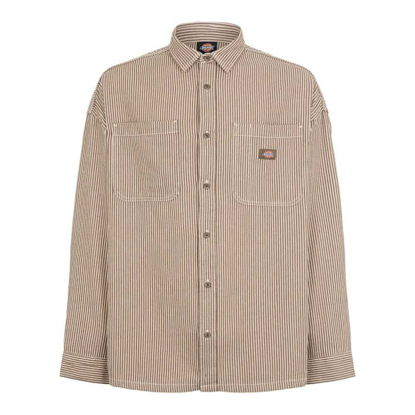 Dickies Hickory Skjorte Med Lange ærmer Beige S Mand