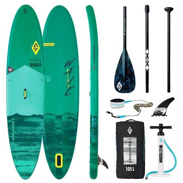 Aquatone Oppusteligt Paddle Surf Sæt Wave Plus 12´0´´ Grøn,Sort 365.8 cm / 81 cm