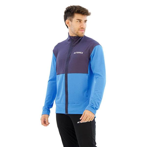 Adidas Terrex Multi Light Fleecejakke Med Fuld Lynlås Blå S Mand