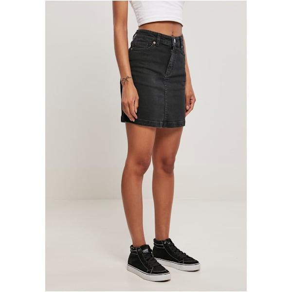 Urban Classics Organic Stretch Kort Nederdel Med Høj Talje Sort 33 Kvinde