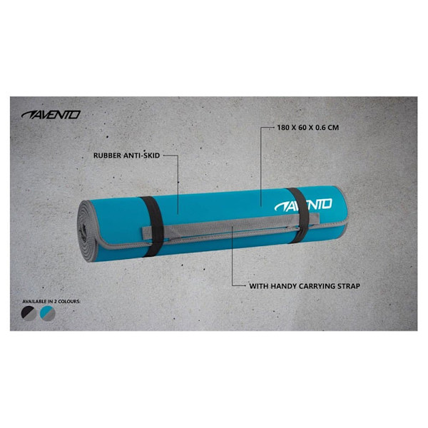 Avento Måtte Neoprene Fitness Print Sort 180 x 60 cm
