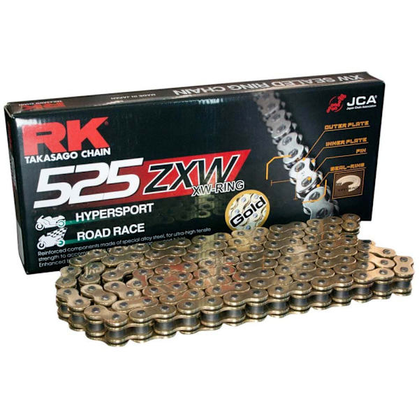 Rk 525 Zxw Rivet Xw Ring Drive Kæde Søvfarvet 124 Links