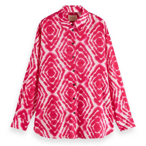 Scotch & Soda Lang ærmet Skjorte Oversized Rosa 34 Kvinde
