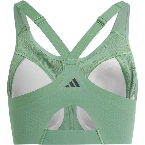 Adidas Urheiluliivit. Korkea Tuki Tlrd Impact Luxe Zip Vihreä 80 / B Nainen