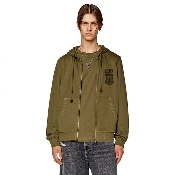 Diesel Sweatshirt Med Full Dragkedja Ginn K10 Grönt L Man
