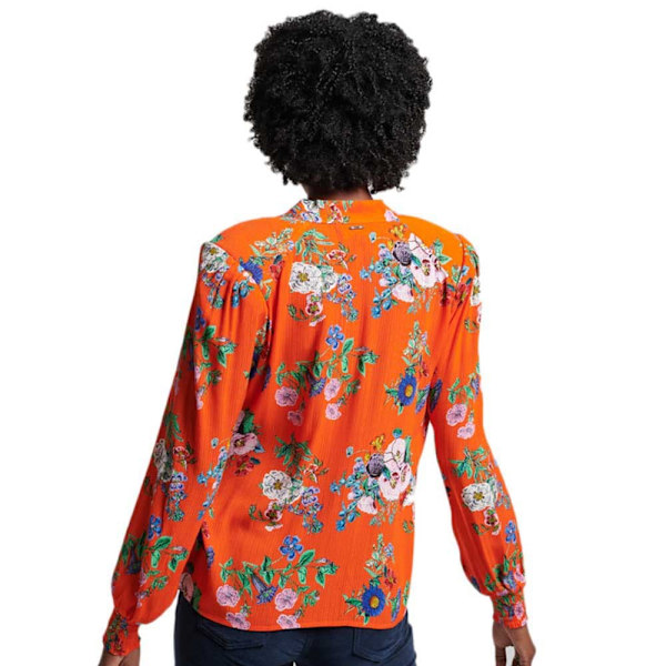 Superdry Studios Chiffon Blus Med Lång ärm Röd XS Kvinna