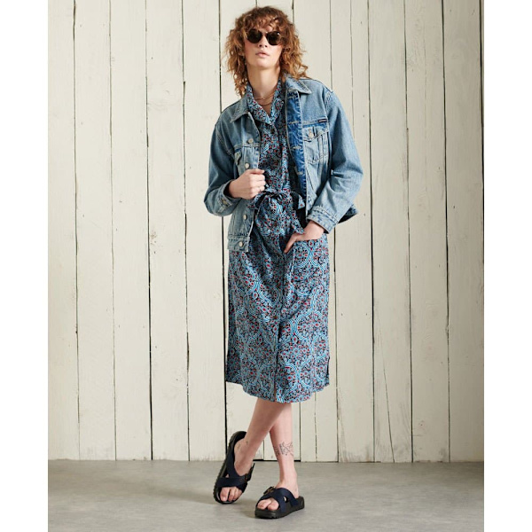 Superdry Klänning Printed Blå XS Kvinna
