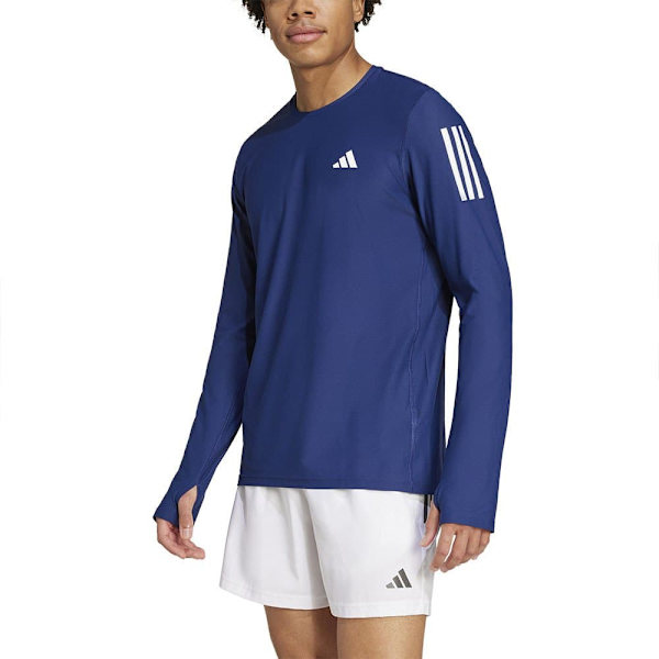 Adidas Own The Run T-shirt Med Lång ärm Blå S / Regular Man