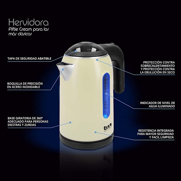 Tm Electron Kedel Tmpkt010c 1l 1500w Søvfarvet One Size / EU Plug