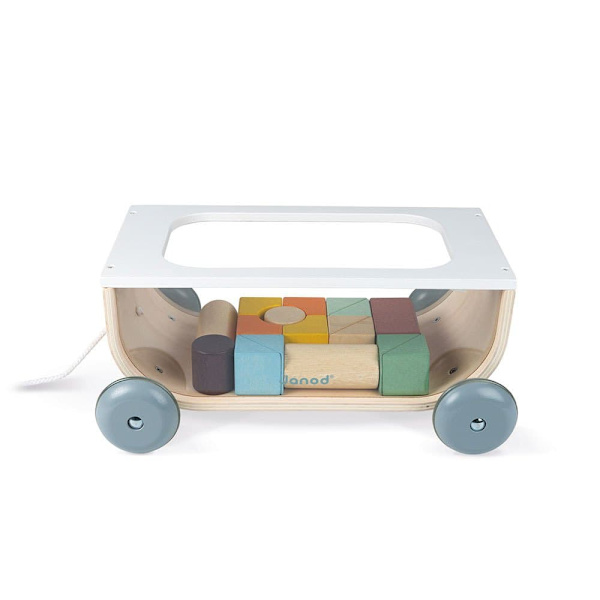 Janod Sweet Cocoon Cart With Blocks Monivärinen 18 Months-99 Years
