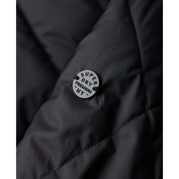 Superdry Superlong Quilt Liner Jakke Sort M Kvinde