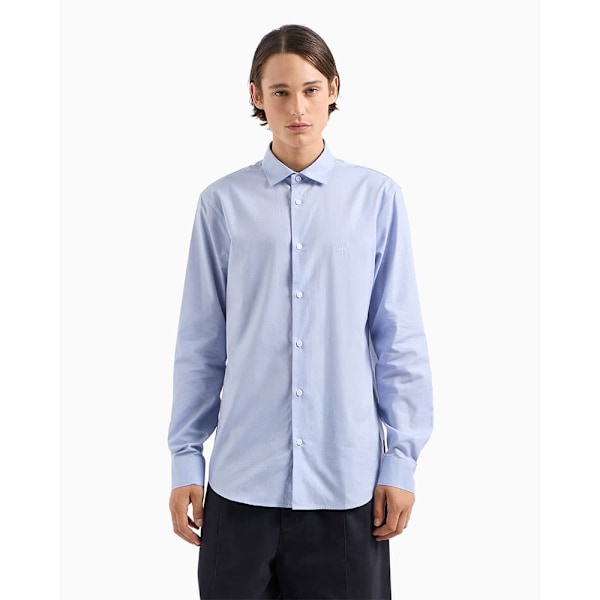 Armani Exchange 6dzc22-zn5sz Skjorte Med Lange ærmer Blå L Mand