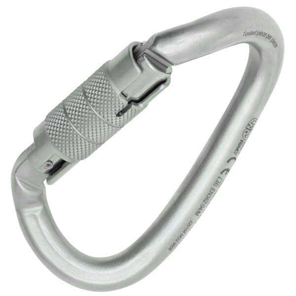 Kong Italy Spiralformet Stål Karabinhage Twist Lock Lunar Hvid
