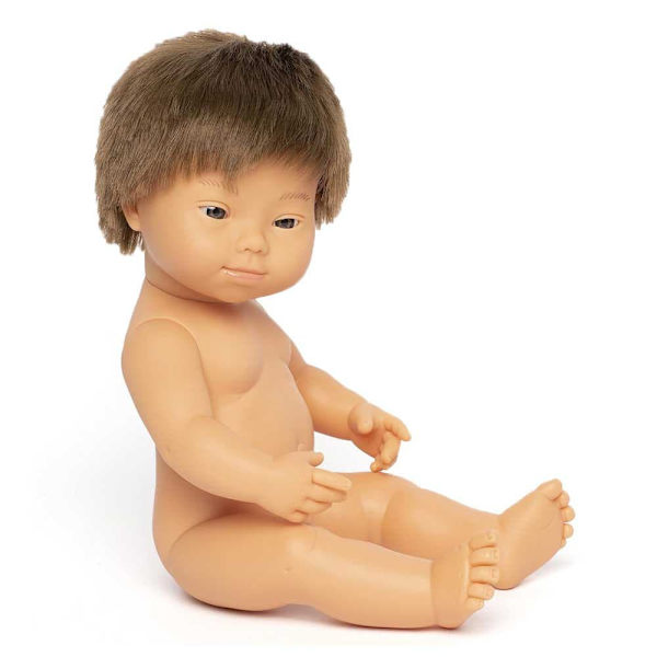 Miniland Kaukasisk Downs Syndrom Baby Dukke 38 Cm Rosa