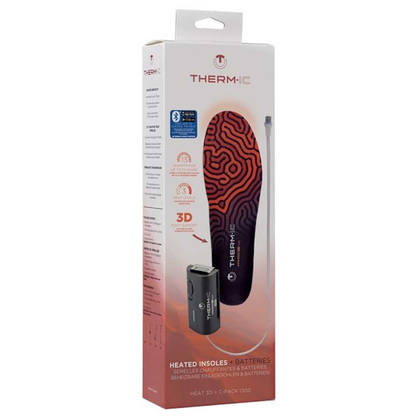 Therm-ic Aseta Lämmitettävät Pohjalliset Heat 3d & C-pack 1300 B Bluetooth Oranssi,Sininen EU 35-36 Mies