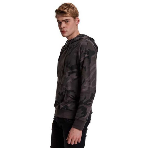 Urban Classics Hættetrøje High Neck Camo Grå S Mand