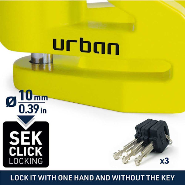 Urban Security Levyn Lukitus Ur206y Keltainen