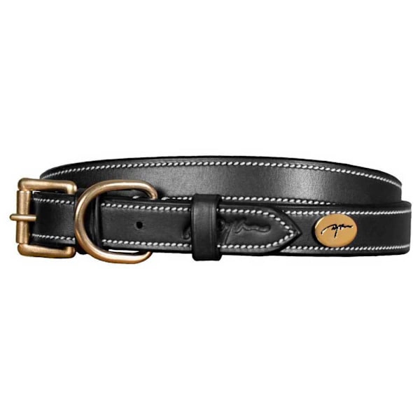 Dyon Læder Krave Flat Sort 70 cm