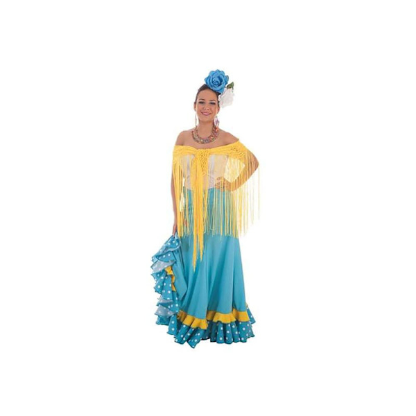 Creaciones Llopis Sevillian Nederdel Turkis Dans Custom Gul M