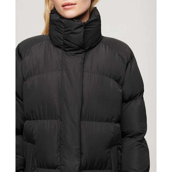 Superdry Maxi Longline Jakke Sort XS Kvinde