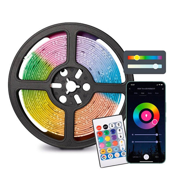 Ksix Led Lysbånd Smartled Rgb Cct 5 M Transparent Sort