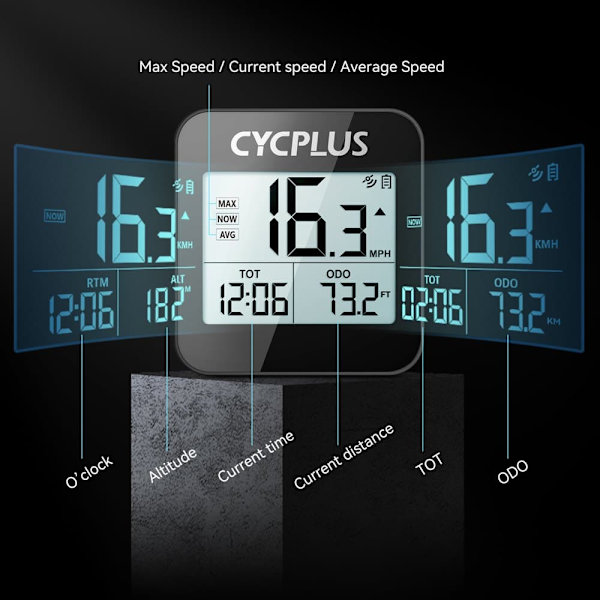 Cycplus Cykelcomputer G1 Transparent