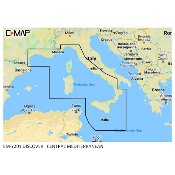 C-map Kort Central Mediterranean