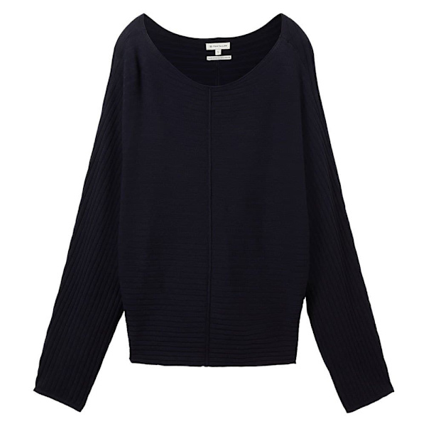 Tom Tailor Sweater 1037737 Knit Structured Batwing Blå L Kvinde