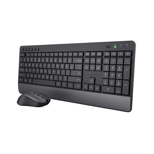 Trust Trådlös Mus Och Tangentbord Trezo Silver Spanish QWERTY Svart