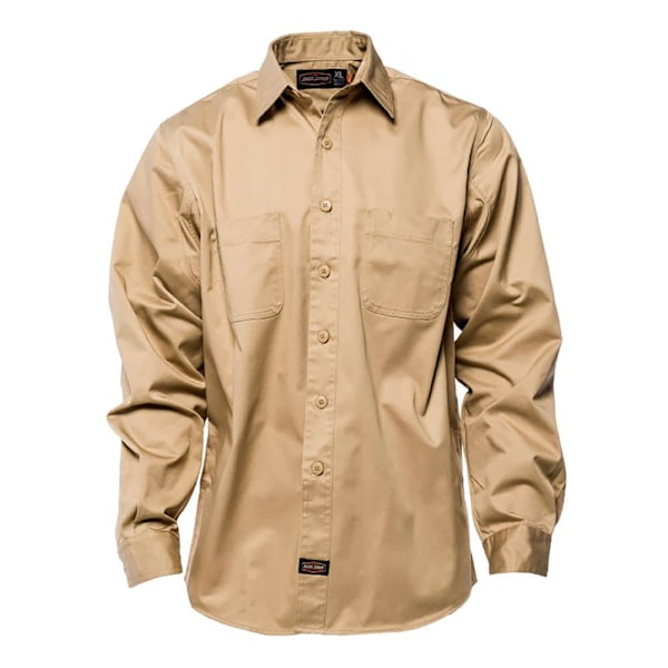 Jesse James Workwear Heavy Duty Skjorte Med Lange ærmer Beige XL Mand