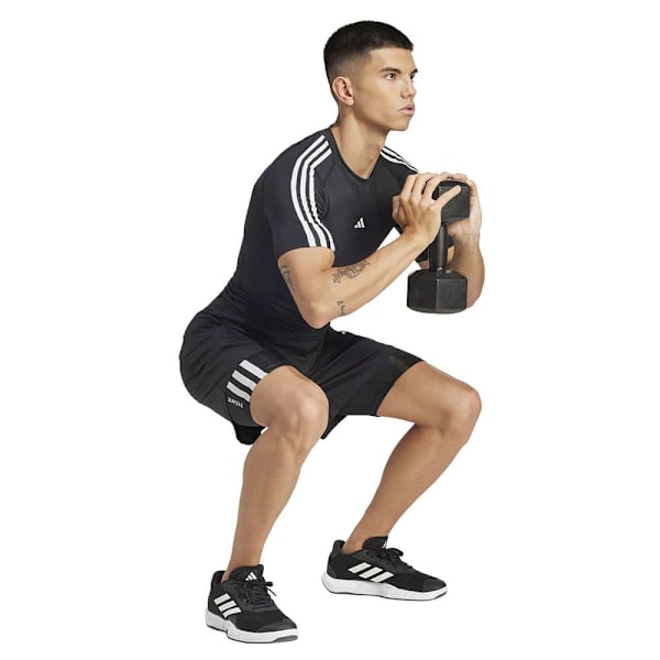 Adidas Techfit 3 Stripes Lyhythihainen T-paita Musta 2XL Mies