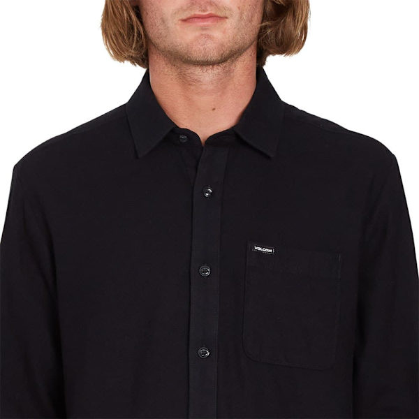 Volcom Caden Solid Skjorte Med Lange ærmer Sort S Mand
