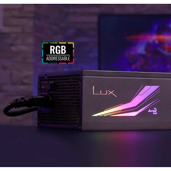 Aerocool Strømforsyning Lux Rgb 550w 80 Plus Bronze Sort