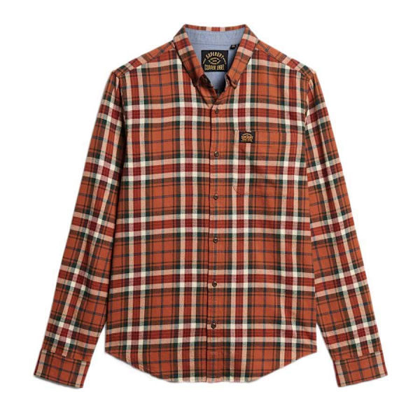 Superdry Lumber Pitkähihainen Kauluspaita Oranssi S Mies