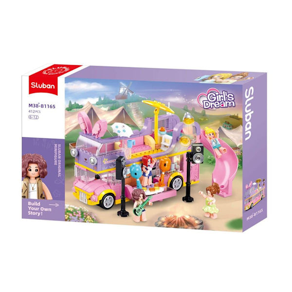 Sluban Dj Bus Girls Dream 135 Stykker Konstruktion Spil Rosa