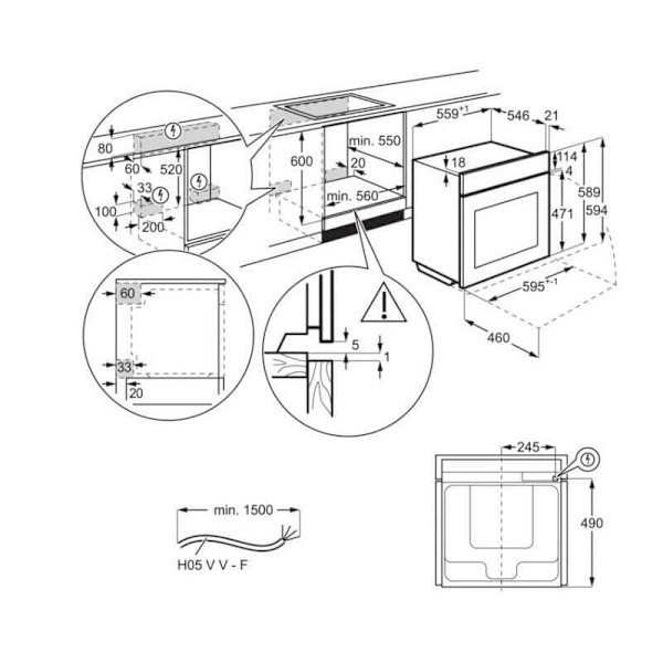 Aeg Rustfrit Stål Touch Control Hero Selection Pyrolytisk Multifunktionsovn Sensecook 71l  60 cm