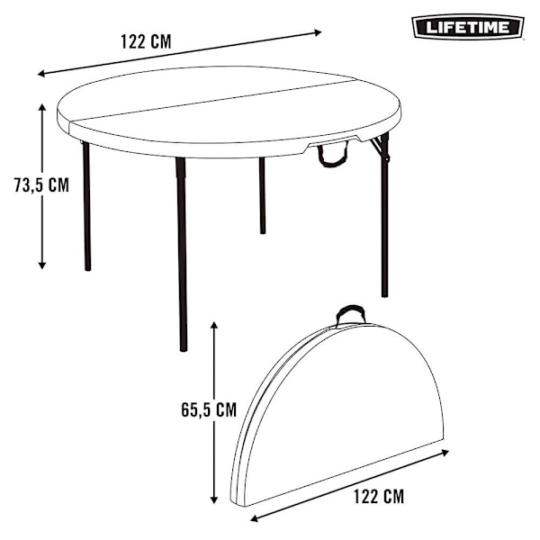 Lifetime Ultra-resistent Multifunktions Foldebord 122x73.5 Cm Uv100 Hvid