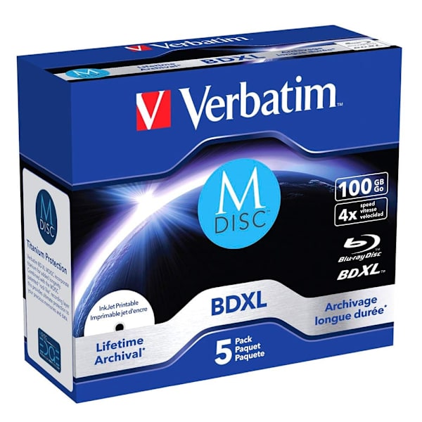 Verbatim 5 M-disc Bd-r Blu-ray 100gb 4x Valkoinen