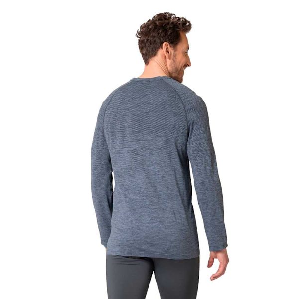 Odlo Långärmad T-shirt Crew Essential Seamless Grå S Man