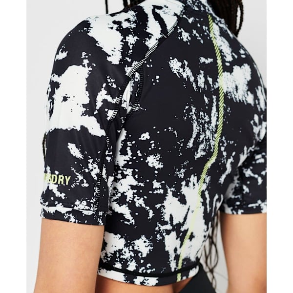 Superdry T-shirt Run 3/4 Tight Crop Sort XS Kvinde