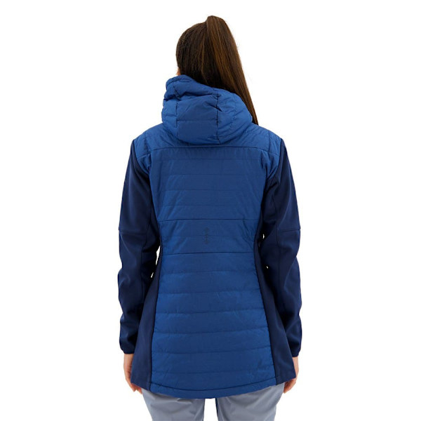 Vaude Skomer Hybrid Parka Fleecejacka Med Huva Blå 40 Kvinna
