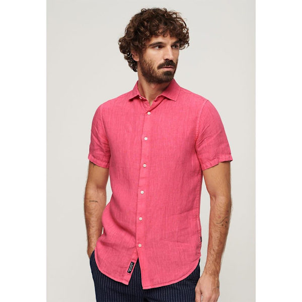 Superdry Studios Casual Linen T-shirt Med Korte ærmer Rosa XL Mand