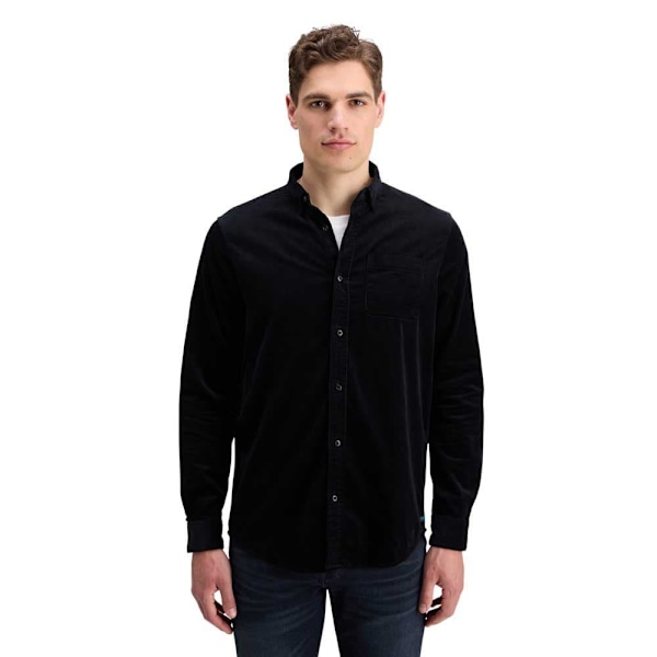 Scotch & Soda Solid Corduroy Skjorte Med Lange ærmer Sort M Mand