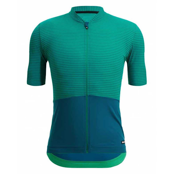 Santini Colore Riga Kortærmet Trøje Grøn 2XL Mand