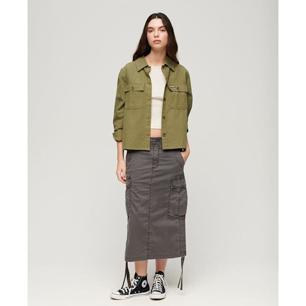 Superdry Midi Kjol Cargo Grå XS Kvinna