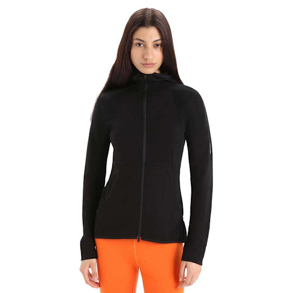 Icebreaker Hættetrøje Zone Knit Zip Sort XS Kvinde